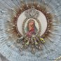 Religious Catholic Decor, Virgin Mary Cameo, Porcelain, Rhinestone Shabby French Vintage