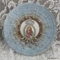 Religious Catholic Decor, Virgin Mary Cameo, Porcelain, Rhinestone Shabby French Vintage