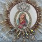 Religious Catholic Decor, Virgin Mary Cameo, Porcelain, Rhinestone Shabby French Vintage