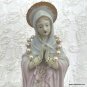 Vintage Praying Virgin Mary Statue, Pastel Blue Pastel Pink Fine Bisque Shabby Chic Religious Lefton