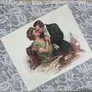 Vintage Will Grefe Calendar Print - Antique Romance Art Card Game of Hearts