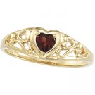 Mozambique Garnet  Heart Ring