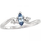 Marquise Aquamarine and Diamond Ring