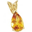 Genuine Citrine Pear Scroll Pendant