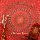 Red Round Mandala Bohemian Tapestry