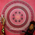 Twin Mandala Hippie Tapestry Throw Bedding in Red color
