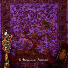 Purple Hippie Tree of Life Tapestry in Tie Dye Print