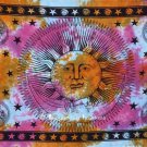 Celestial Sun and Moon Stars Tapestry in Colorful Print