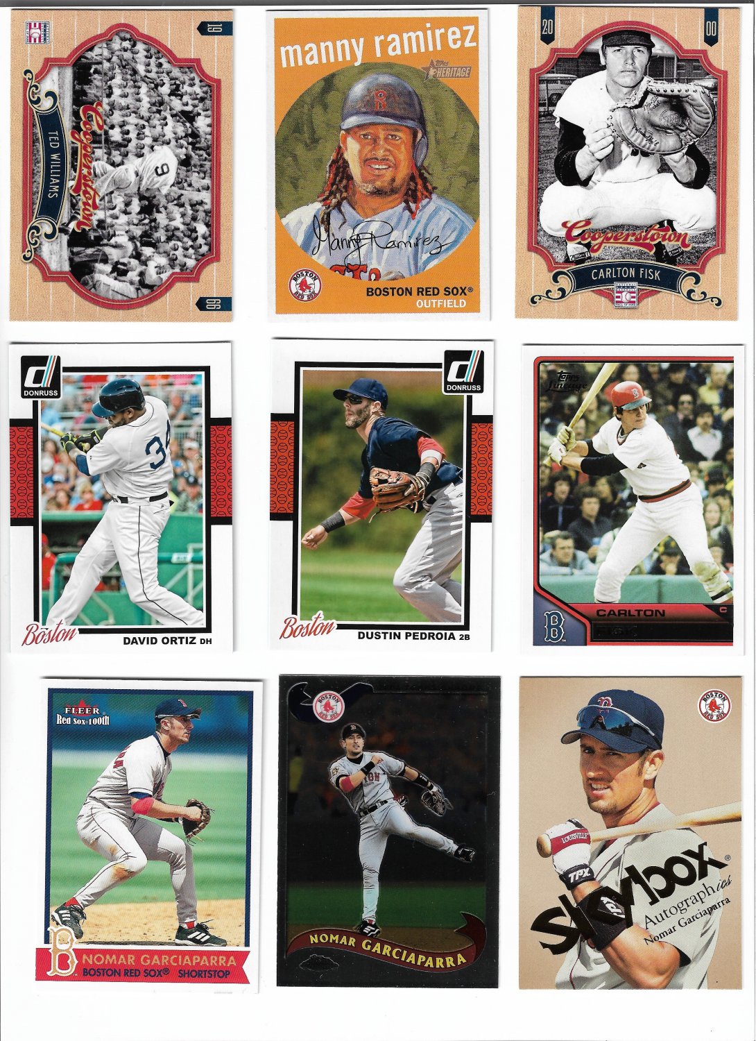 BOSTON RED SOX Lot of 27 Different Baseball Cards FREE SHIPPING Short ...