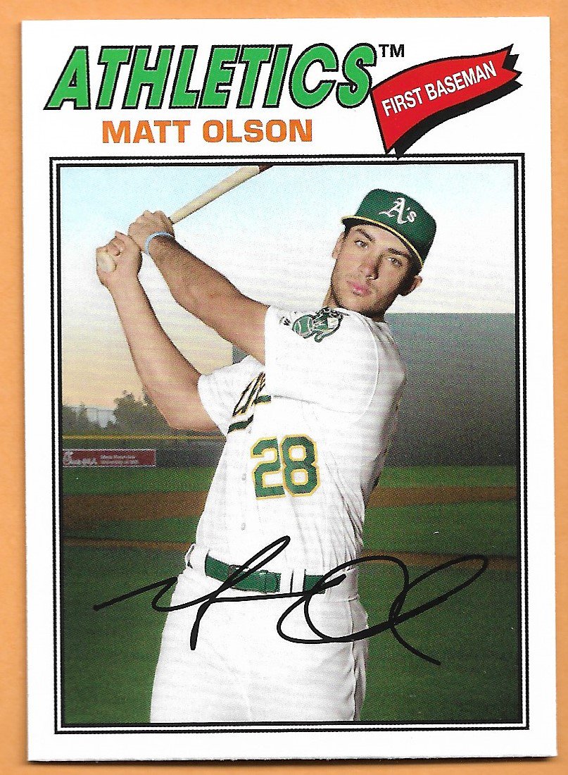 MATT OLSON 2018 Topps Archives Baseball Card 110 OAKLAND A'S 1977