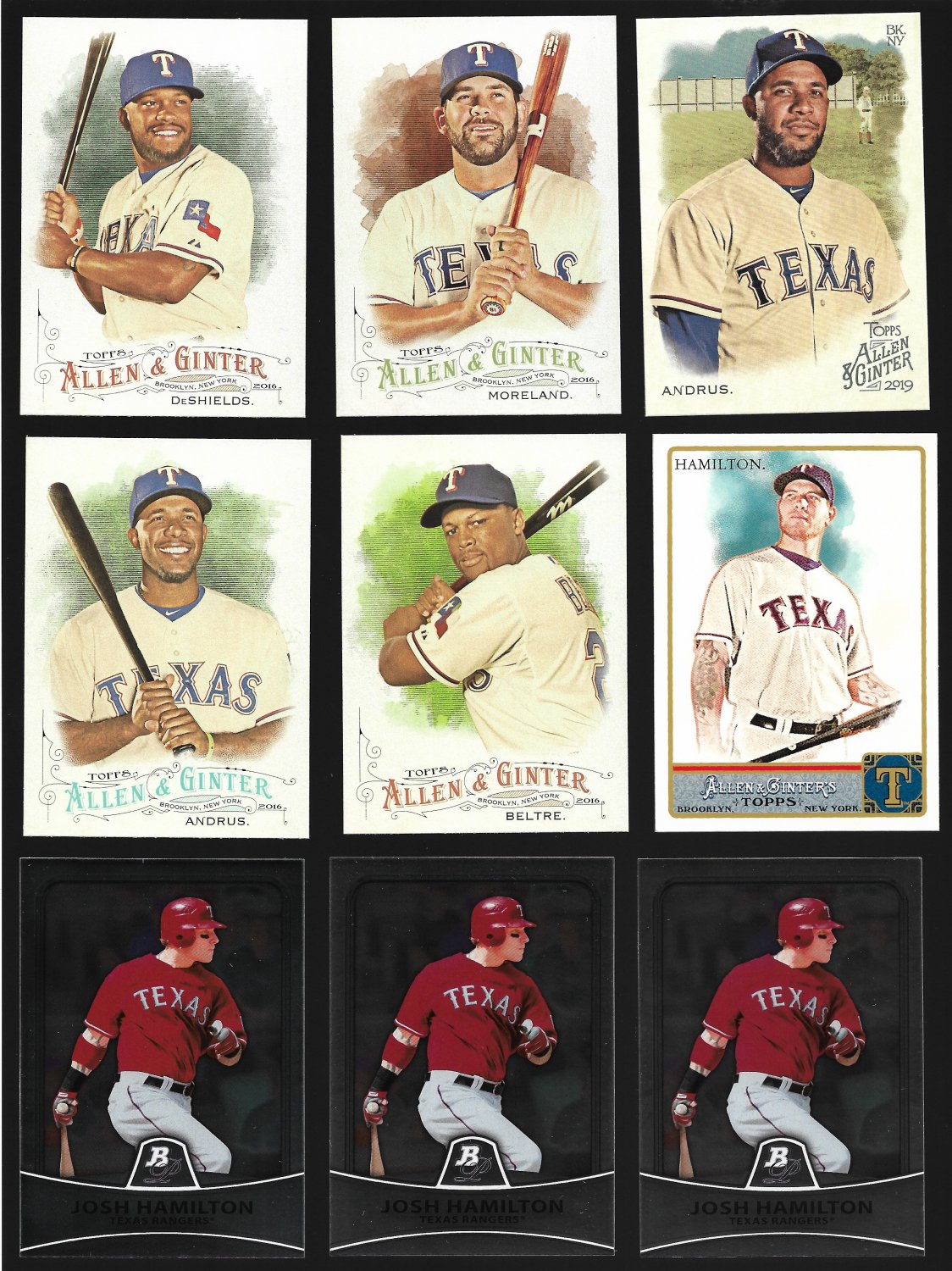TEXAS RANGERS Lot Of 36 Baseball Cards FREE SHIPPING Rookies SHORT 