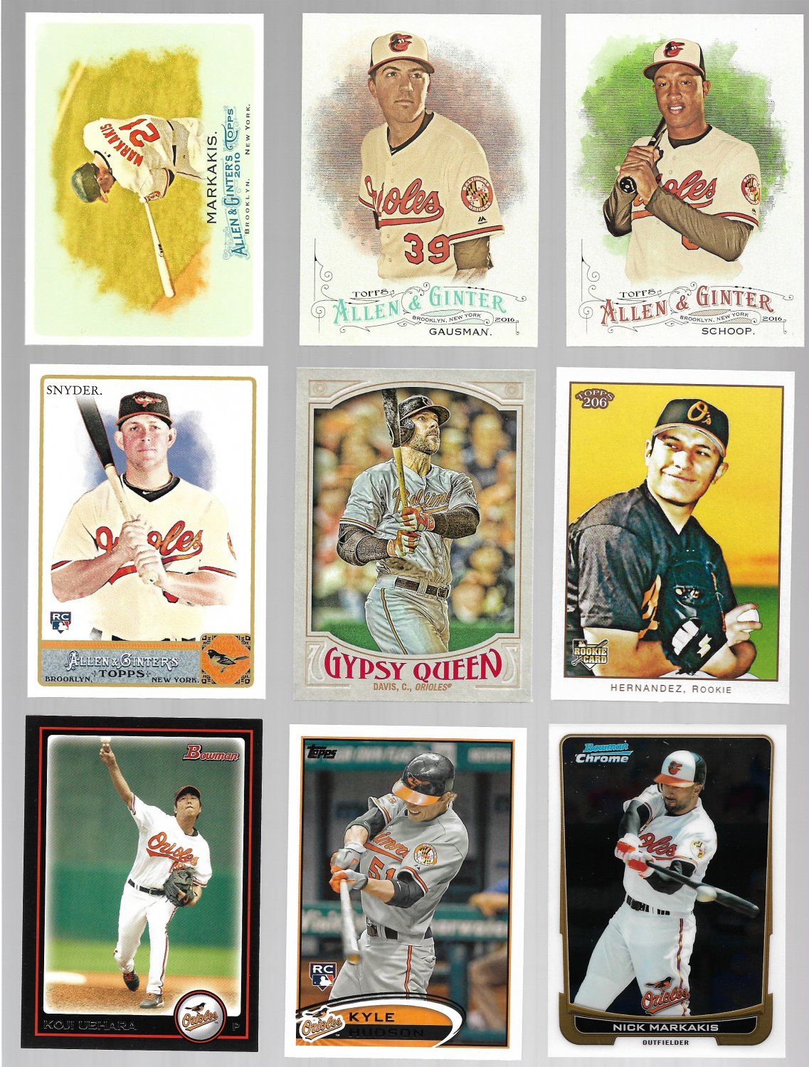 BALTIMORE ORIOLES Lot of 27 Baseball Cards FREE SHIPPING Inserts Brooks