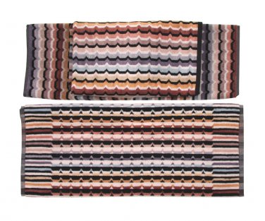 Missoni Home Omar set 1+1 and bathmat -brown striped multicolored