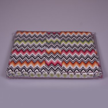 Chevron bedding set Missoni ZIG ZAGS in var. 156 Orange gingham Green