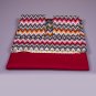 Chevron bedding set Missoni ZIG ZAGS in var. 156 Orange gingham Green
