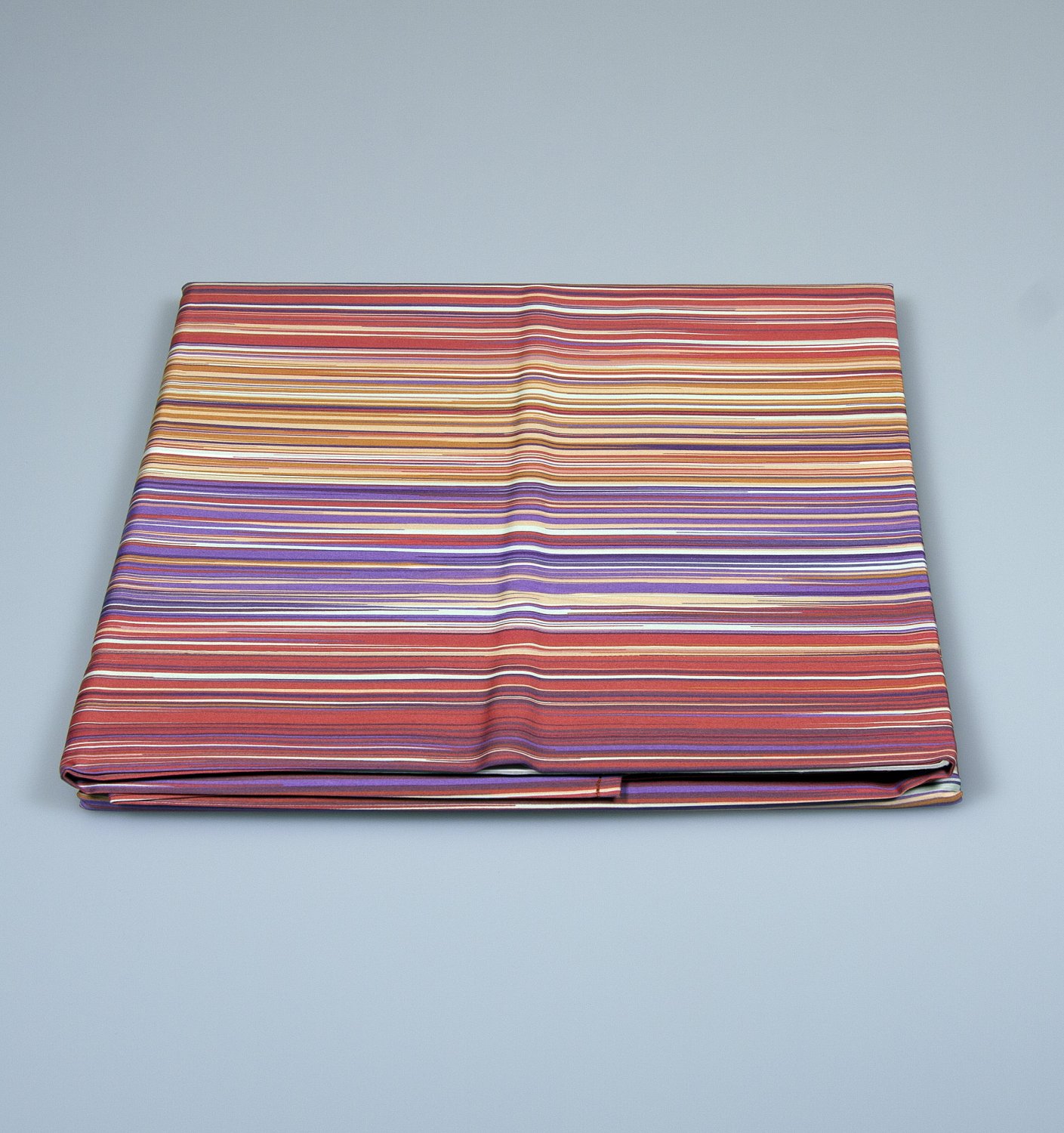 Modern striped bedding set Missoni Home on shades of Orange and purple green 156