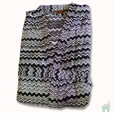Bathrobe Missoni Home GIONA chevron design Kimono pattern black and white