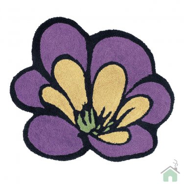 Bathroom Area Rugs Purple Floral Flower Bath Mat Floor Under Foot Shower Carpet