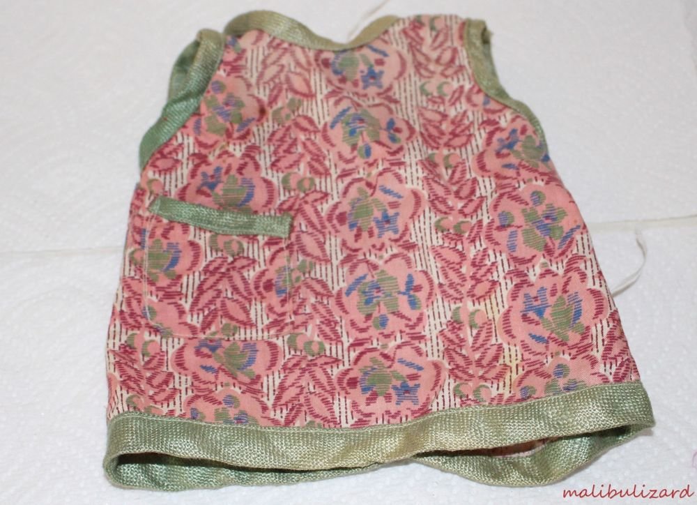 Vintage Doll Dress Abstract Floral Pattern