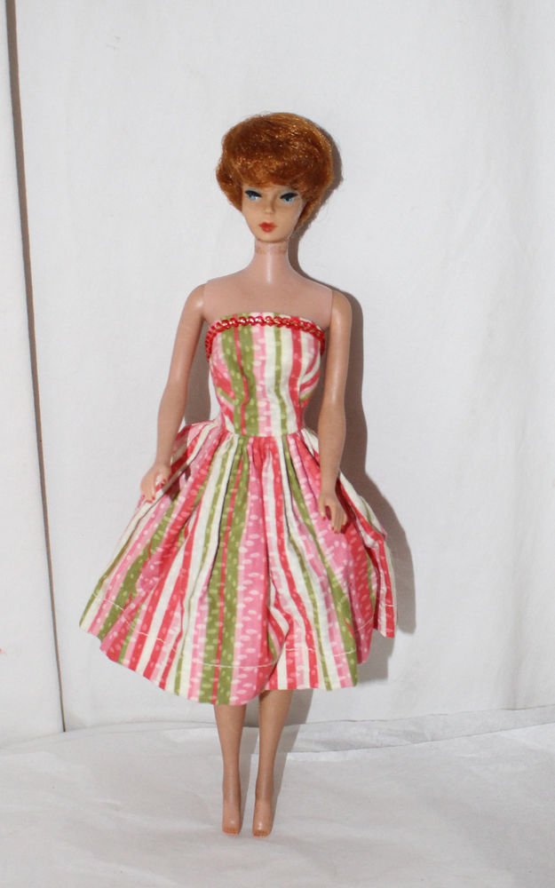 Vintage Barbie Tressy Babs Bild Lilli Clone Striped Sleeveless Dress