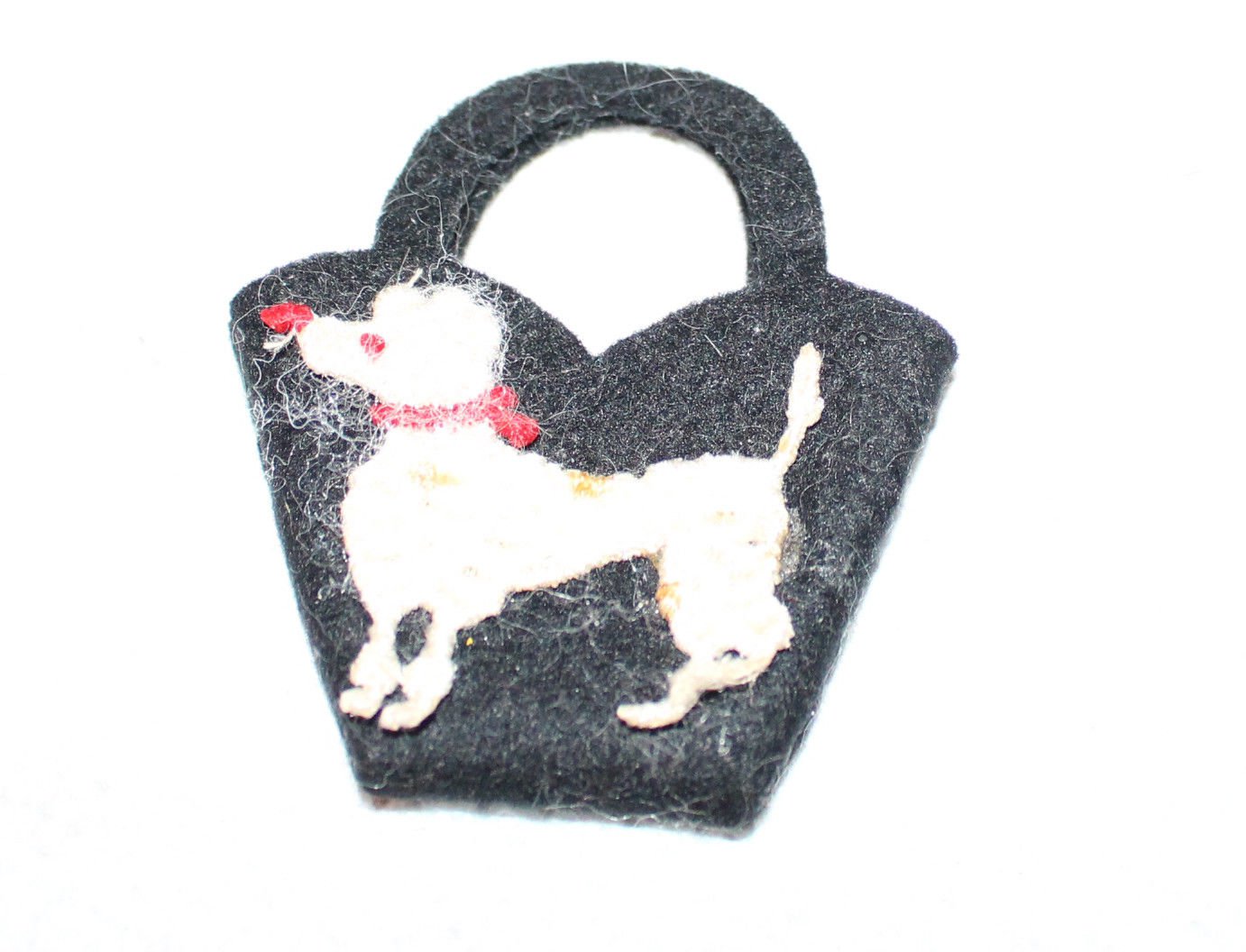 Vintage Vogue Jill Poodle Purse Black with White Poodle Nice