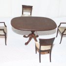 Bespaq Dollhouse Dining Room Table & 4 Chairs Pedestal