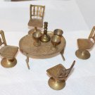 Dollhouse Miniature India Brass Table Chairs and Goblets Candle Stick