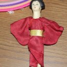 Vintage 6" Asian Japanese Doll Red Kimono Rubber Body Unusual