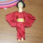 Vintage 6" Asian Japanese Doll Red Kimono Rubber Body Unusual