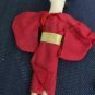 Vintage 6" Asian Japanese Doll Red Kimono Rubber Body Unusual