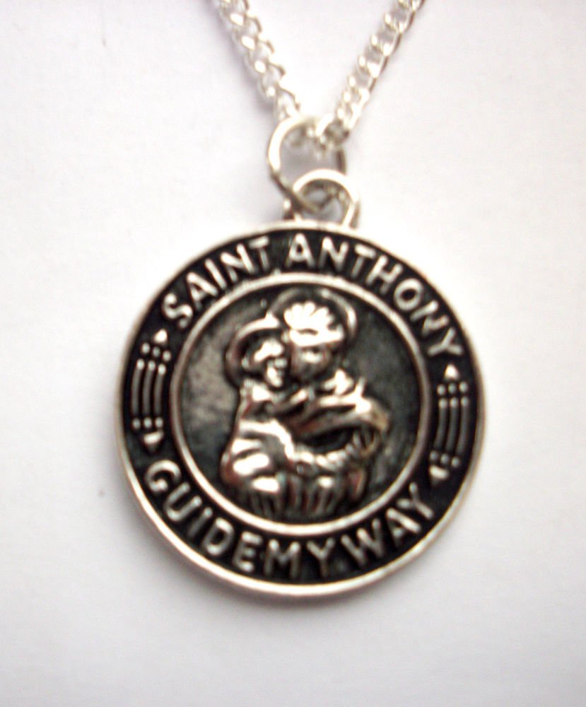 St Anthony Guide My Way Pendant Necklace