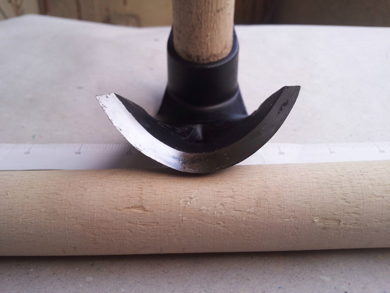 WOODCARVING TOOL CURVED ADZE small curve WITH HAMMER