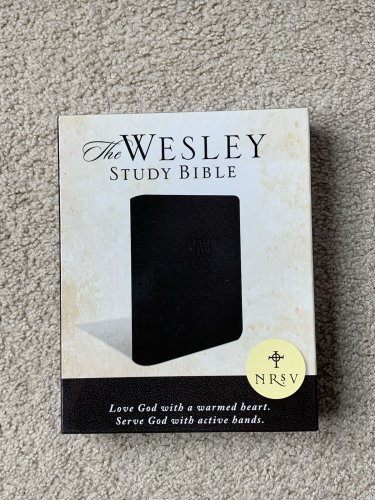 NRSV 89 Wesley Study Bible Charcoal Bonded Leather 2017 Abingdon Press