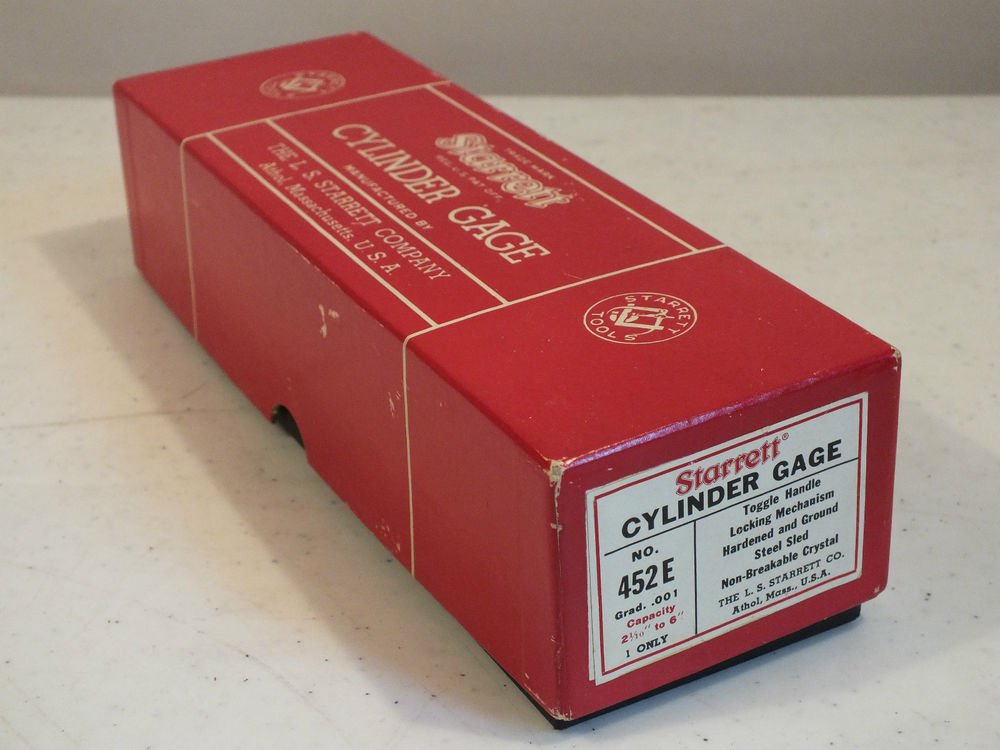 Starrett Vintage Cylinder Gage 452E w box