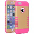 Heavy Duty Shockproof Rugged Hard+Soft Hybrid Case Cover for iPhone 6 Gold/Pink