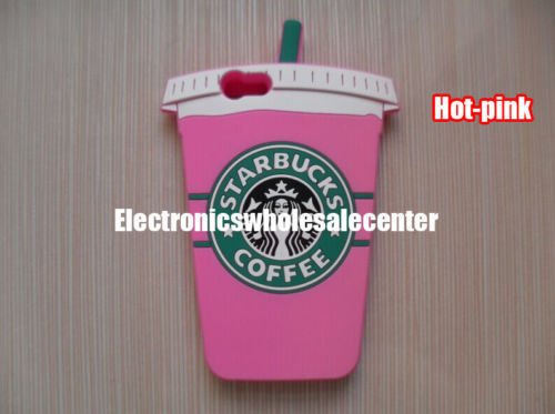 Apple iPhone 6 Pink 3D Cute Starbucks Coffee Cup Silicon Case Skin Covers Shield