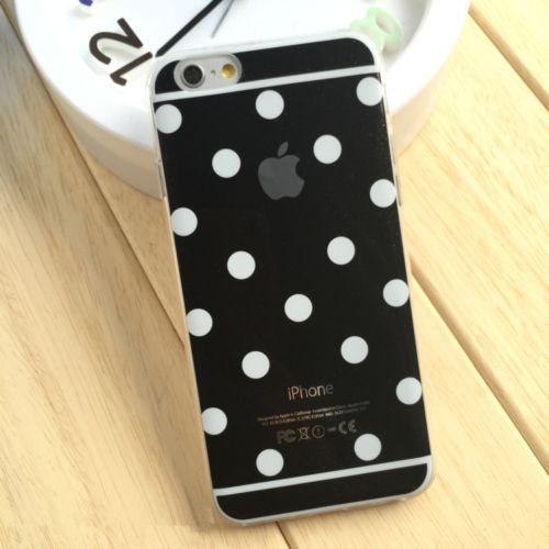 New Black Polka Dot Colors Back Case cover For Apple iphone 5/5S/6 4.7"/plus