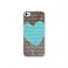 Apple iPhone 5/5S Turquoise Brown White Writing Heart Love Case Cover Paris