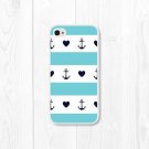 Apple iPhone 6/6 Plus BLUE WHITE NAUTICAL ANCHORS OCEAN HEART SUMMER Case Cover