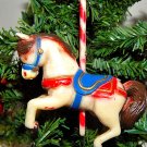 Antique Celluloid Carousel Horse Christmas Tree Ornament