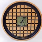Art Deco Nude Woman Bar Tray Gold Black Metal Antique Serving Platter