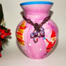 Christmas Vase Ceramic Home Decor Purple Red Santa Snowman