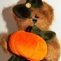 Fall Halloween BEARINGTON BEAR 10" Brown Plush Orange Pumpkin Green Dress