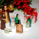 Antique Nativity Set 9 Pc Miniature Celluloid Bible Figurines Christmas Decor