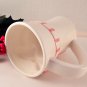 Pink and White Bow Coffee Cup Hand Painted Ribbon Ceramic Mug FTD Flower Vase Gift