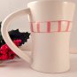 Pink and White Bow Coffee Cup Hand Painted Ribbon Ceramic Mug FTD Flower Vase Gift