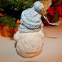 Snowman Christmas Tree Ornament Blue White and Silver Resin Figurine Winter Decoration