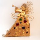 Angel Figurine Tea Light Candle Holder Modern Gold Painted Metal Christmas Decor