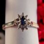 Fine Jewelry Ring Sterling Silver Genuine Blue Sapphire Solitaire with Accents