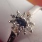 Fine Jewelry Ring Sterling Silver Genuine Blue Sapphire Solitaire with Accents